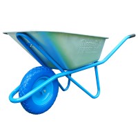 Roaba pentru constuctie, cuva 100L zincata, roata plina de poliuretan, WBPU