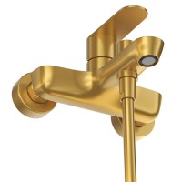 Set Baterie Baie/Duș, OLIM Design, Seria NOVA, Material INOX SUS304, Aerator NEOPERL Switzerland, Cartuș Ceramic, Aur Polisat