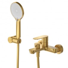 Set Baterie Baie/Duș, OLIM Design, Seria RELAX, Material INOX SUS304, Aerator NEOPERL Switzerland, Cartuș Ceramic, Aur Polisat