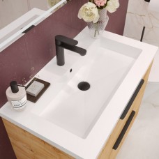 Set Baterie lavoar baie, OLIM Design, Seria NOVA, Material INOX SUS304, Aerator NEOPERL Switzerland, Cartuș Ceramic, Negru Mat