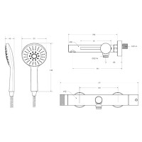 Set Baterie Baie/Duș, OLIM Design, Seria RELAX, Material INOX SUS304, Aerator NEOPERL Switzerland, Cartuș Ceramic, Crom
