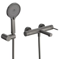 Set Baterie Baie/Duș, OLIM Design, Seria RELAX, Material INOX SUS304, Aerator NEOPERL Switzerland, Cartuș Ceramic, Gun Metal