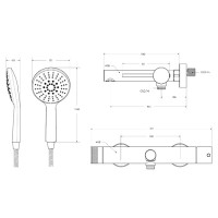 Set Baterie Baie/Duș, OLIM Design, Seria RELAX, Material INOX SUS304, Aerator NEOPERL Switzerland, Cartuș Ceramic, Gun Metal