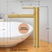 Set Baterie lavoar baie, OLIM Design, Seria RELAX, Material INOX SUS304, Aerator NEOPERL Switzerland, Cartuș Ceramic, Aur Polisat