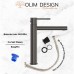 Set Baterie lavoar baie, OLIM Design, Seria RELAX, Material INOX SUS304, Aerator NEOPERL Switzerland, Cartuș Ceramic, Gun Metal
