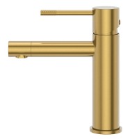 Set Baterie lavoar baie, OLIM Design, Seria RELAX, Material INOX SUS304, Aerator NEOPERL Switzerland, Cartuș Ceramic, Aur Polisat