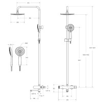 Set Coloană Duș, OLIM Design, Seria NOVA, Material INOX SUS304, Aerator NEOPERL Switzerland, Cartuș Ceramic, Negru Mat