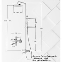 Set Coloană Duș, OLIM Design, Seria NOVA, Material INOX SUS304, Aerator NEOPERL Switzerland, Cartuș Ceramic, Crom