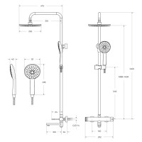 Set Coloană Duș, OLIM Design, Seria RELAX, Material INOX SUS304, Aerator NEOPERL Switzerland, Cartuș Ceramic, Crom
