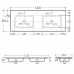 Lavoar dublu OLIM Design, Seria Onda, 120x46 cm
