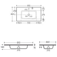 Lavoar OLIM Design, Seria Onda, 80x46 cm