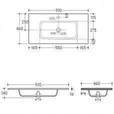 Lavoar OLIM Design, Seria Onda, 90x46 cm