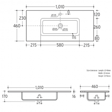 Lavoar OLIM Design, Seria Accento, 100x46 cm