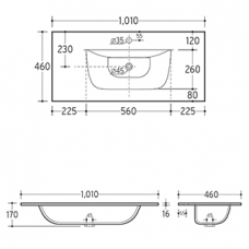 Lavoar OLIM Design, Seria Sorriso, 100x46 cm