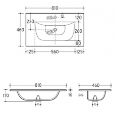 Lavoar OLIM Design, Seria Sorriso, 80x46 cm