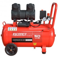 Compresor de aer 50L, 1.5 kW, 2 cilindri, fără ulei INCRAFT CU-1500-SL